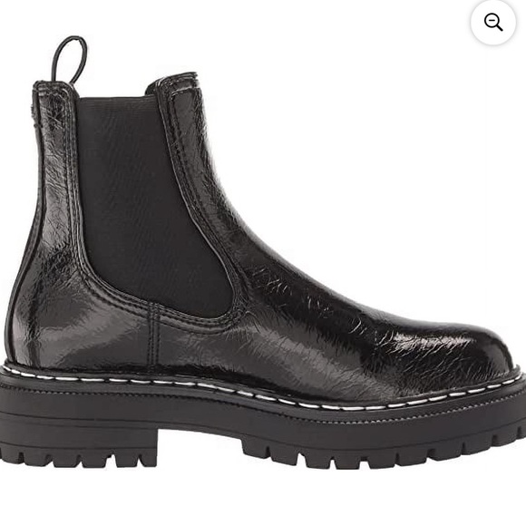 Circus Sam Edelman Effie black crackled faux leather chelsea boots lug sole 8.5 - Picture 2 of 11
